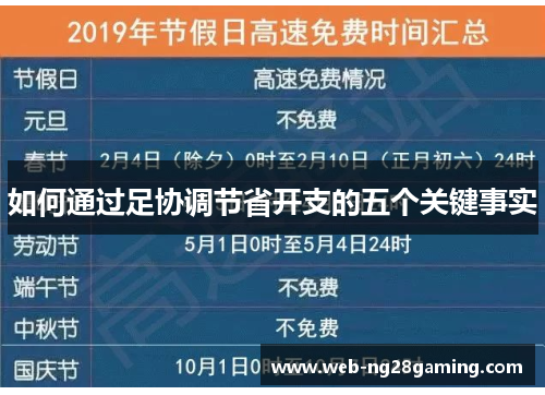 如何通过足协调节省开支的五个关键事实