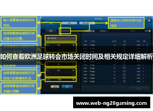 如何查看欧洲足球转会市场关闭时间及相关规定详细解析