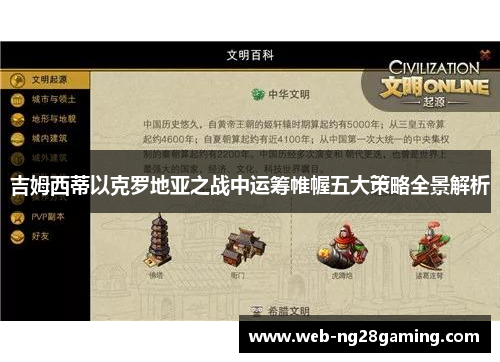 吉姆西蒂以克罗地亚之战中运筹帷幄五大策略全景解析